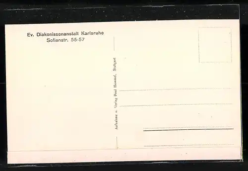 AK Karlsruhe, Ev. Diakonissenanstalt, Speisesaal, Sofienstr. 55-57