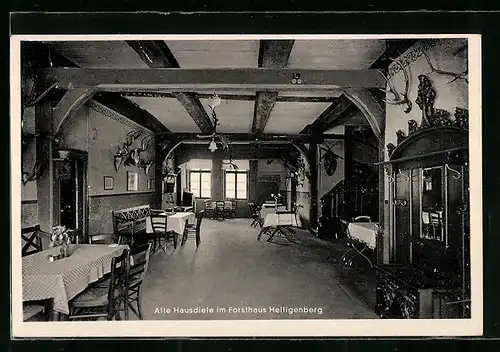 AK Heiligenberg, Alte Hausdiele im Forsthaus