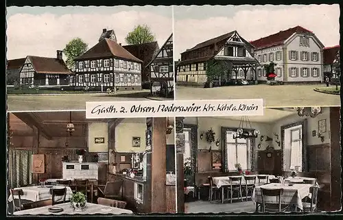 AK Bodersweier /Kr. Kehl a. Rhein, Gasthaus zum Ochsen, Bes. Hans Hemmler u. Sohn