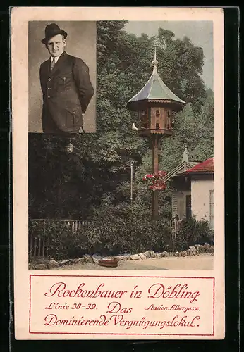 AK Wien-Döbling, Restaurant Rockenbauer, Taubenschlag