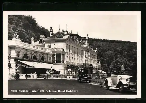 AK Wien, Schloss-Hotel Cobenzl mit Automobilen