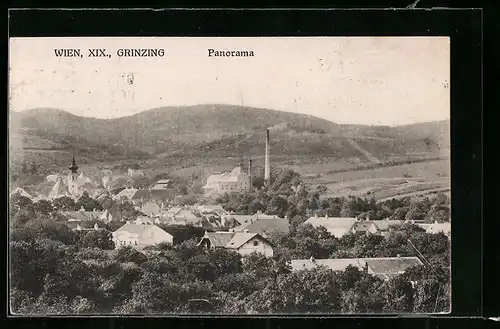 AK Wien-Grinzing, Panorama aus der Vogelschau