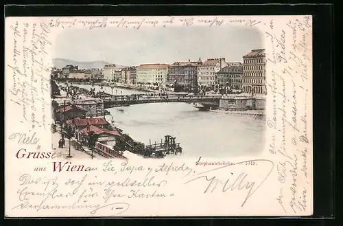 AK Wien, Partie an der Stephaniebrücke