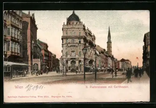 AK Wien, Praterstrasse mit Carltheater