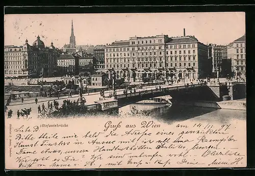 AK Wien, Partie an der Stefaniebrücke