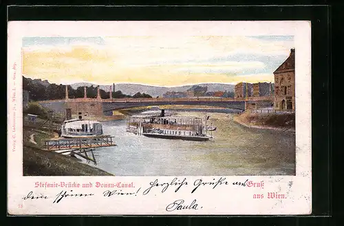 AK Wien, Stefanie-Brücke und Donau-Canal