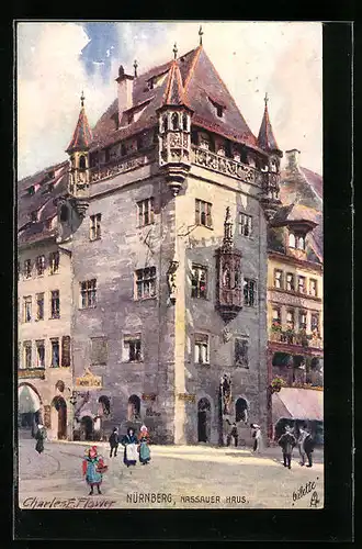 Künstler-AK Charles F. Flower: Nürnberg, Nassauer Haus