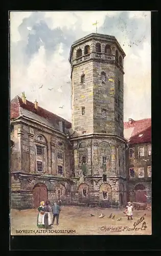 Künstler-AK Charles F. Flower: Bayreuth, Alter Schlossturm