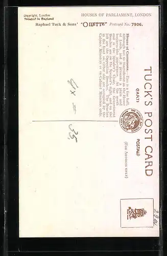 Künstler-AK Charles F. Flower: London, The House of Commons
