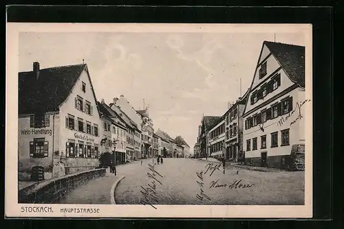 AK Stockach, Hauptstrasse mit Gasthof zum Löwen