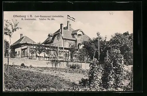 AK Offenburg i.B., Café-Restaurant Lindenhöhe