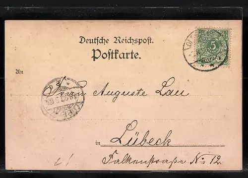 Lithographie Bad Oldesloe, Partie der Wandelbahn