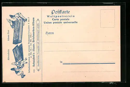 AK Hamburg-Neustadt, Schaubek`s illustr. Briefmarken-Album am Neuen Jungfernstieg 20