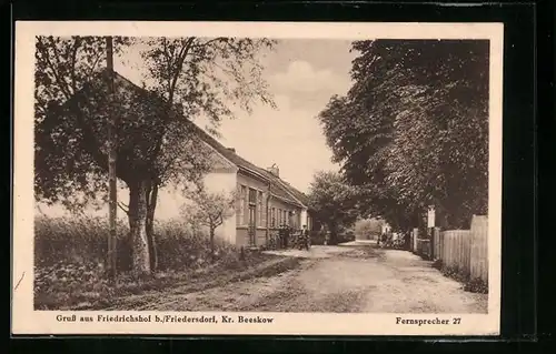 AK Friedrichshof b. Friedersdorf, Strassenpartie im Ort