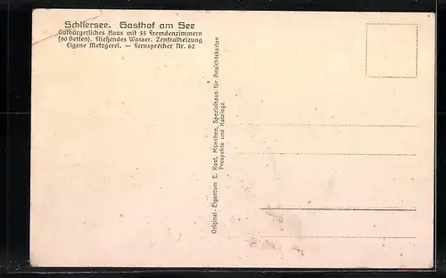 Künstler-AK Schliersee, Gasthof am See