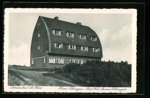AK St. Peter, Hotel-Haus Schragen von Anna Schragen