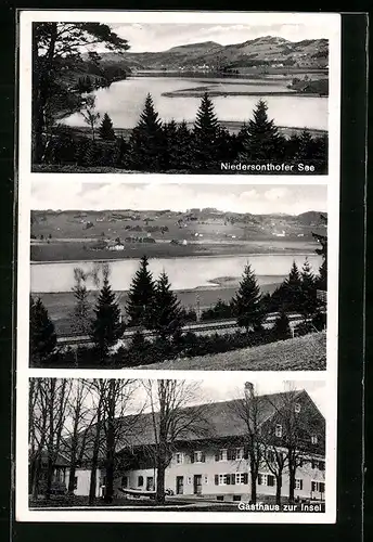 AK Waltenhofen, Niedersonthofer See, Gasthaus zur Insel