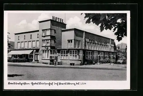 AK Bad Salzuflen, Hotel Luisenhof im Bauhaus in der Strassenansicht