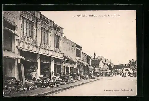 AK Hanoi /Tonkin, Rue Vieille-des-Tasses
