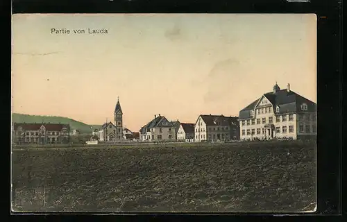 AK Lauda, Ortspartie mit Kirche