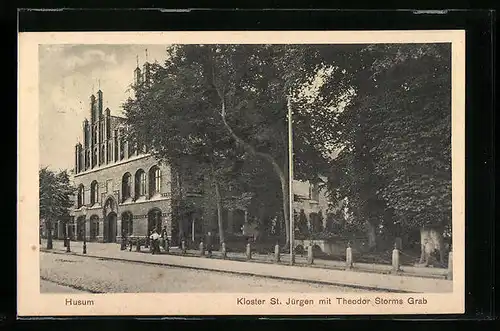 AK Husum, Kloster St. Jürgen mit Theodor Storms Grab