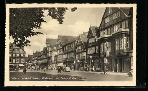 AK Celle, Fachwerkhäuser, Stechbahn und Zöllnerstrasse