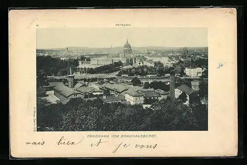 AK Potsdam, Panorama vom Brauhausberge