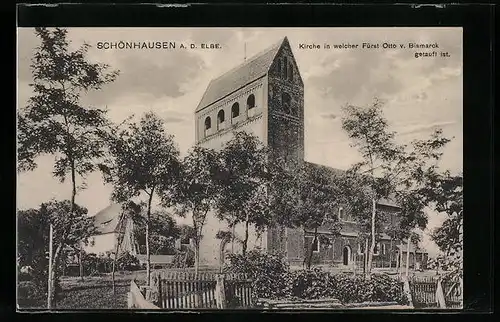 AK Schönhausen a. d. Elbe, Taufkirche Fürst Ottos v. Bismarck