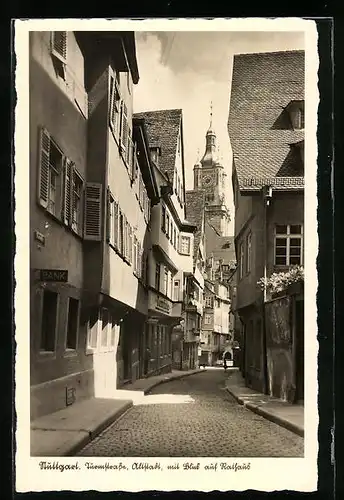 AK Stuttgart, Turmstrasse und Altstadt mit Blick auf das Rathaus