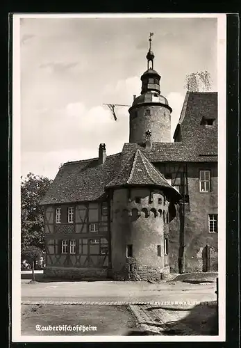 AK Tauberbischofsheim, Teilansicht des Schlosses