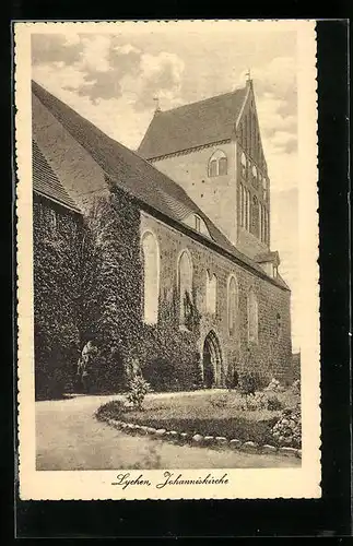 AK Lychen, Vorplatz der Johanniskirche