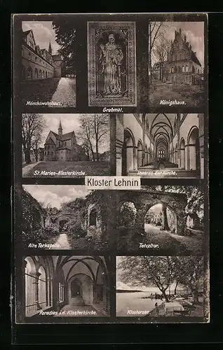 AK Kloster Lehnin, Königshaus, alte Torkapelle und Klostersee