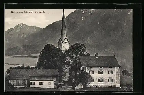 AK Ruhpolding, Pfarrhauser Kirche St. Valentin-Zell