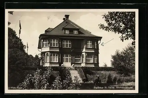 AK Höhenschwand, Gasthof Jagdhaus St. Georg mit Grünanlagen