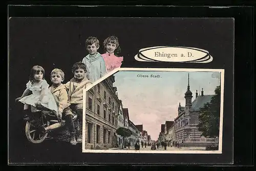 AK Ehingen a. D., Strassenpartie in der oberen Stadt