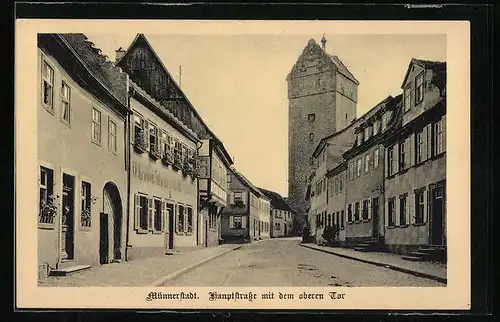 AK Münnerstadt, Hauptstrasse mit dem oberen Tor