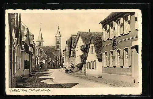 AK Hassloch /Pfalz, Strasse mit Gasthaus