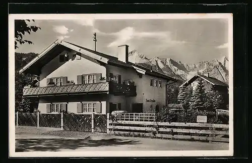 AK Garmisch-Partenkirchen, Hotel Haus Schröder, Partnachau 10