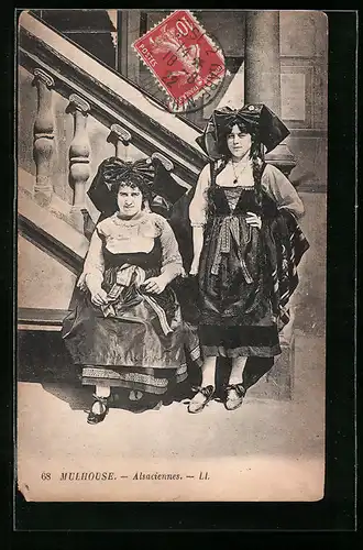AK Mulhouse, Alsaciennes, elsass-lothringische Tracht