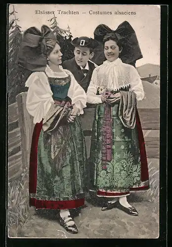 AK Elsässer Trachten, Costumes alsaciens