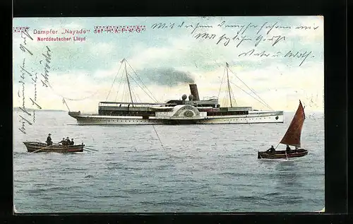 AK Dampfer Nayade der H.A.P.A.G., Passagierschiff