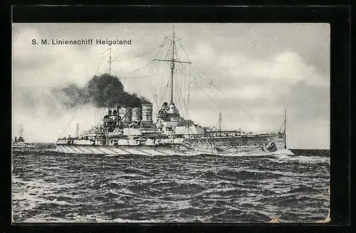 AK Kriegsschiff SM Linienschiff Helgoland