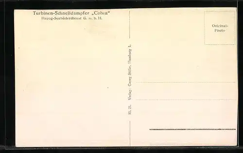 AK Passagierschiff Turbinen-Schnelldampfer Cobra