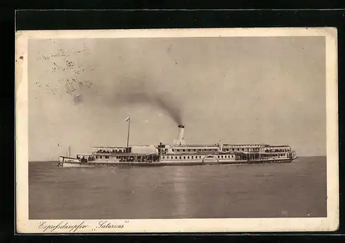 AK Expressdampfer Saturnus auf der Donau