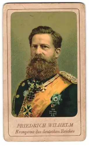 Fotografie unbekannter Fotograf und Ort, Portrait Kronprinz Friedrich Wilhelm III. von Preussen in Uniform mit Orden