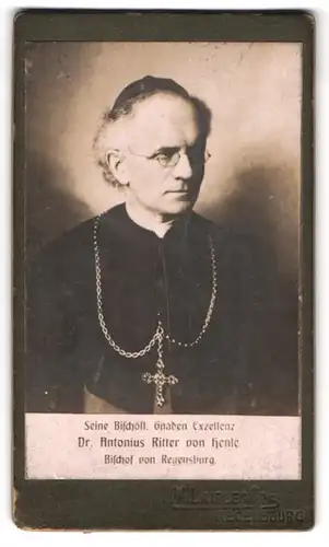 Fotografie M. Laifle & Co., Regensburg, Portrait Dr. Antonius Ritter von Henle, Bischof von Regensburg, Bischofskette