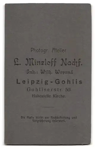 Fotografie L. Minzloff, Leipzig-Gohlis, Ulan in Uniform mit Epauletten und Säbel