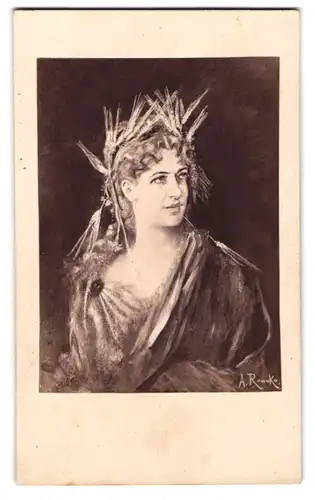 Fotografie unbekannter Fotograf und Ort, Portrait Gräfin Maria Magda Kuefstein nach Gemälde A. Romako, 1875