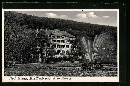 AK Bad Reinerz, Haus Weidmannsruh vom Kurpark