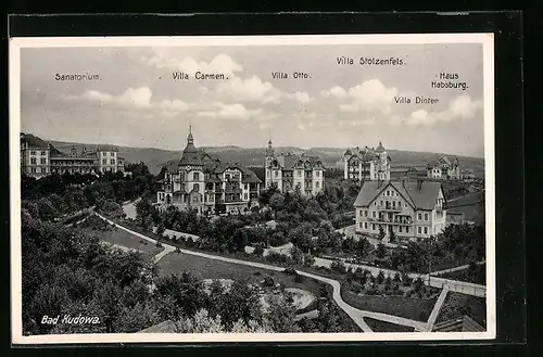 AK Bad Kudowa, Sanatorium, Villa Carmen, Villa Otto